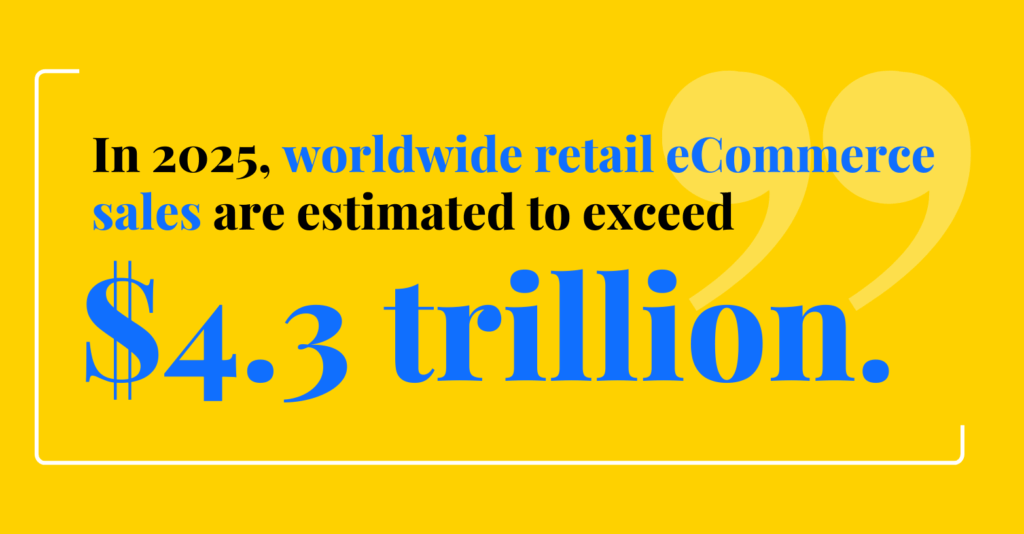 Retail eCommerce sales are estimated to exceed 4.3 trillion U.S. dollars worldwide in 2025